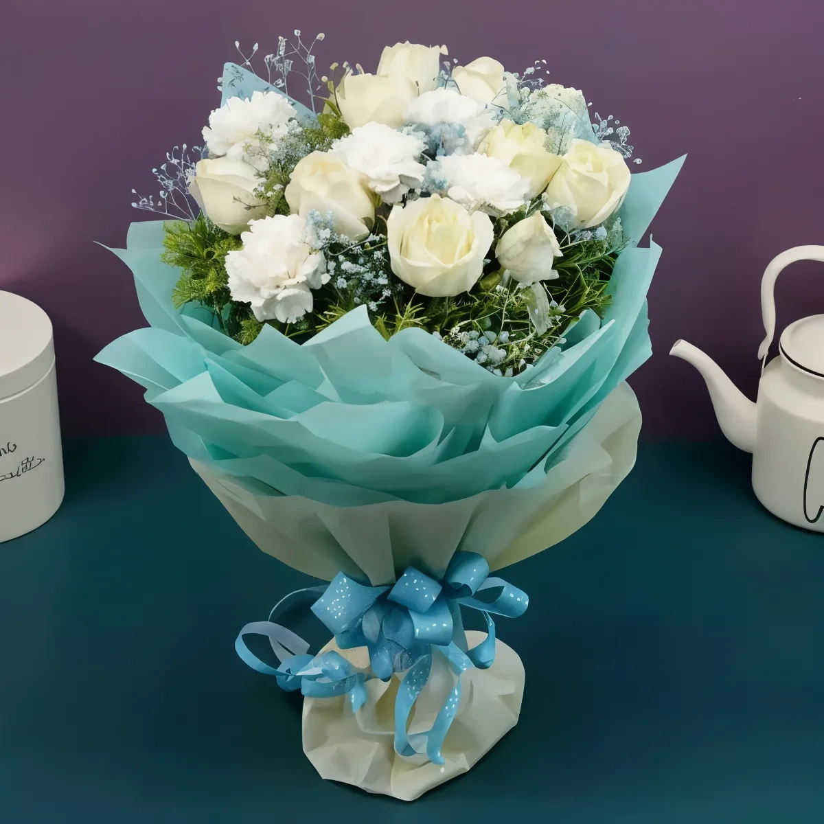 Touch of Luxury White Roses  Flowers 