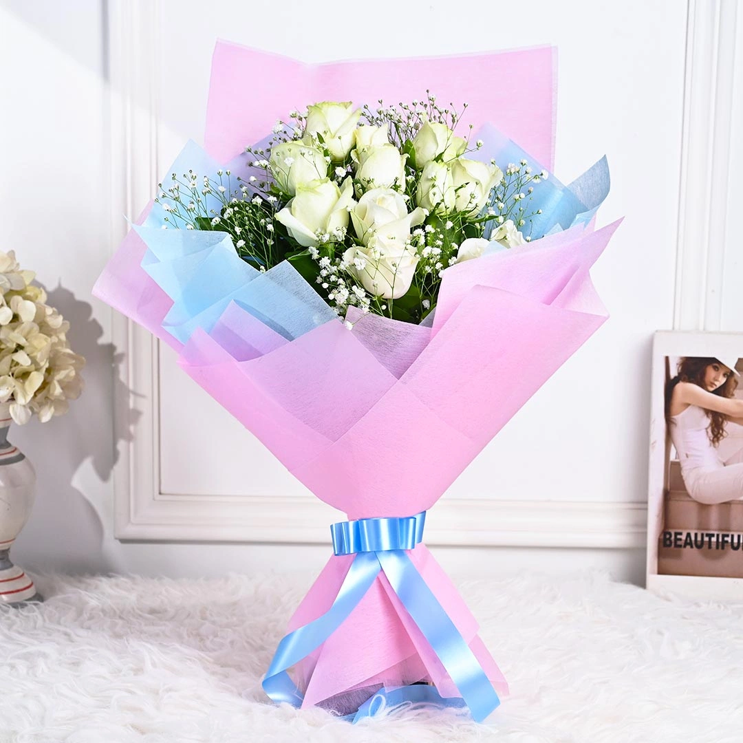 Enchanting White Roses Flowers  Bouquet