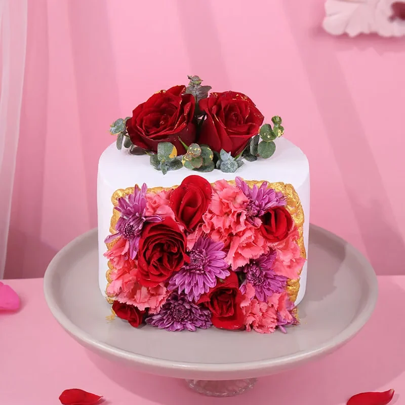 romanticfloralchocolatehalfcake9718550caC0