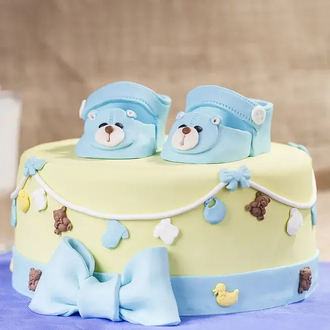 Blue Baby Shoes Truffle Cake Delice 1 Kg