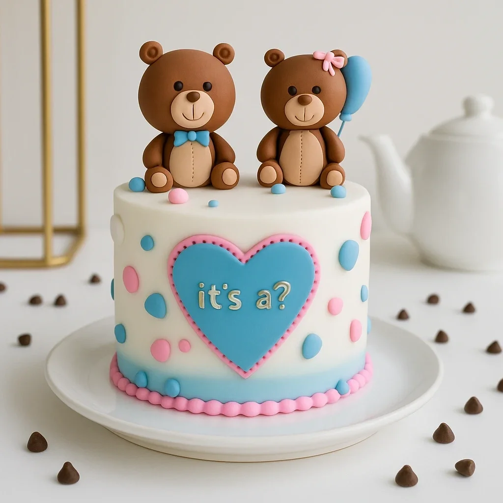 Baby Shower Teddy Fondant Cake Sweet