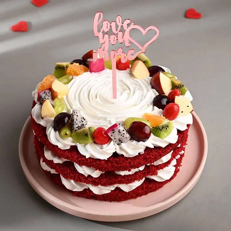 Layers Of Love Red Velvet Fruit Cake Sweet 