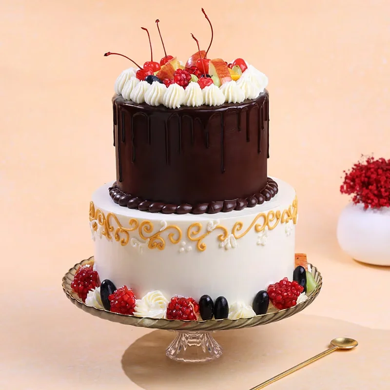 Two Tier Fruit Theme Cake Sweet 