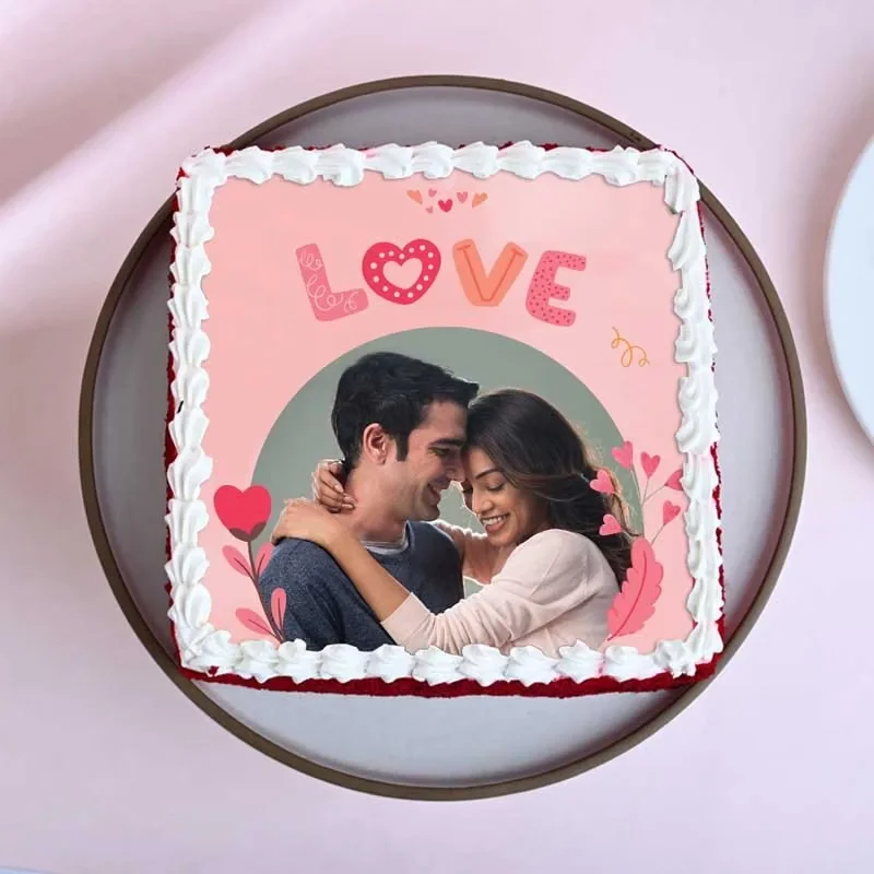 Personalised Red Velvet Photo Cake Delice 