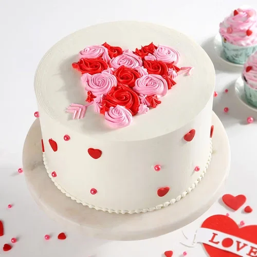 Rose Hearts Cake Sweet
