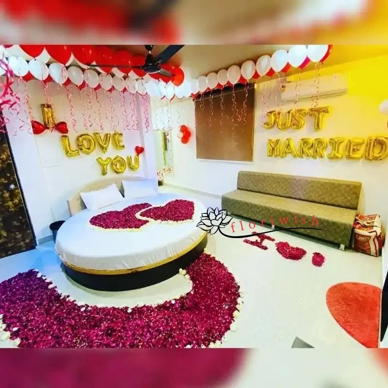 Marriage Wedding Room Decoration with Flowers Set 
