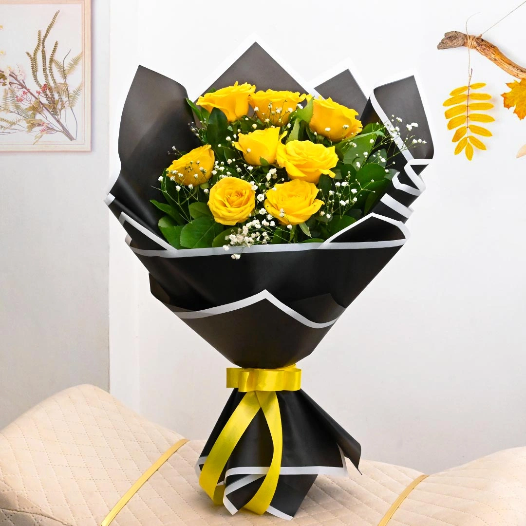Yellow Charm Flowers Bouquet 