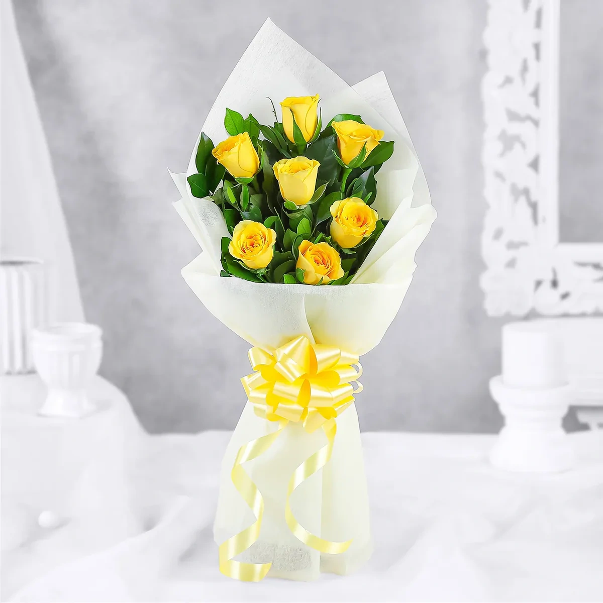 Yellow Bird Flowers Bouquet 