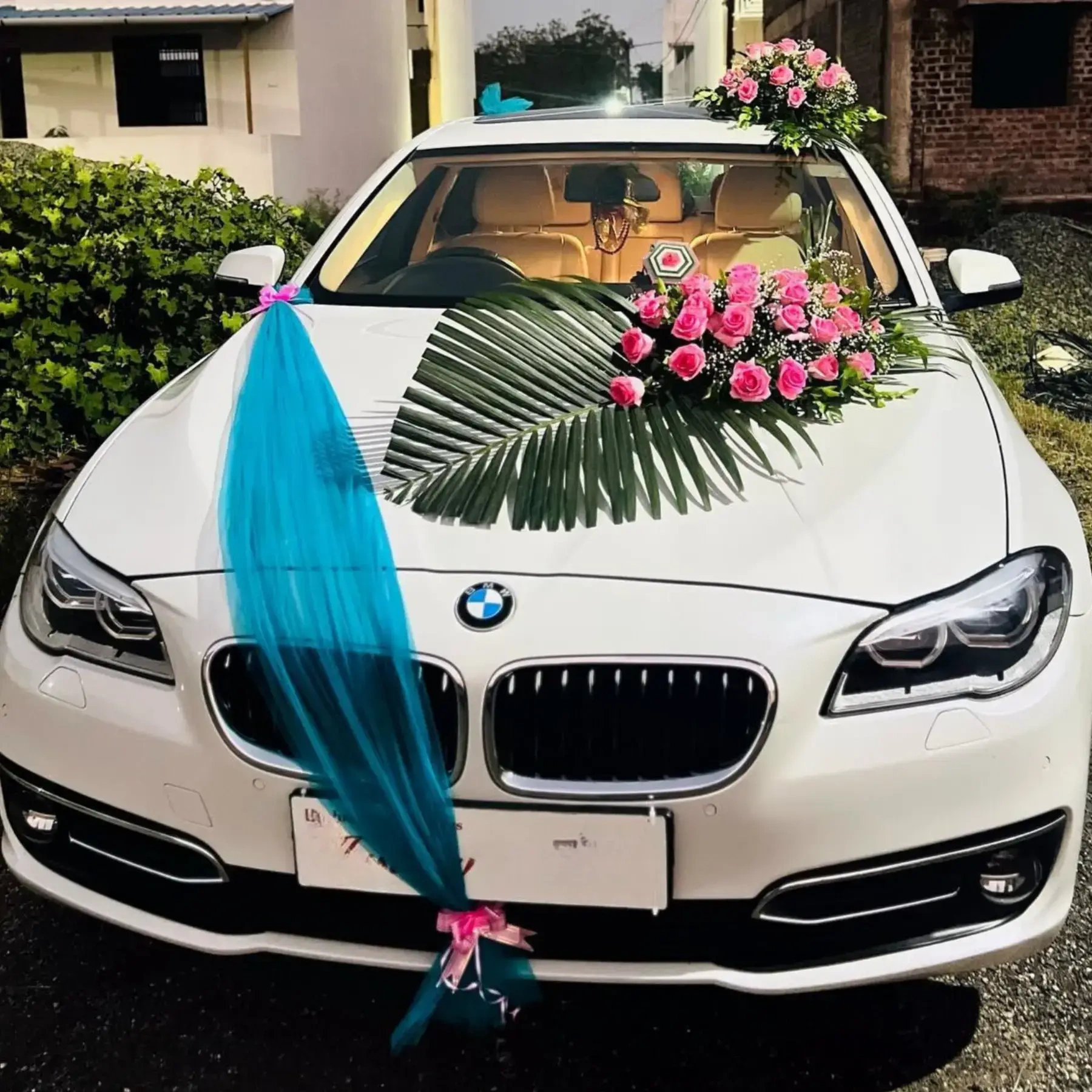 Elegant BMW Wedding Car Premium Decoration 