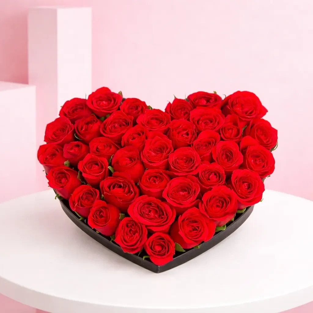 Rose Day Heart Box Bouquet