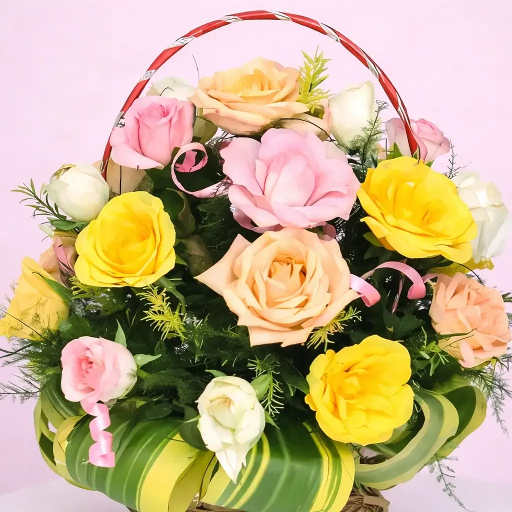 Majestic Roses Basket Arrangements Bouquet 
