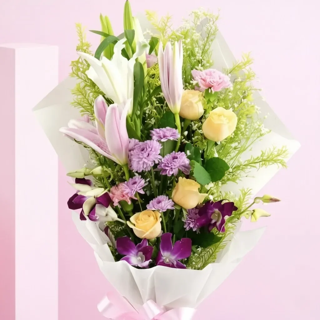 Elegant Mixed Flowers Bouquet Set