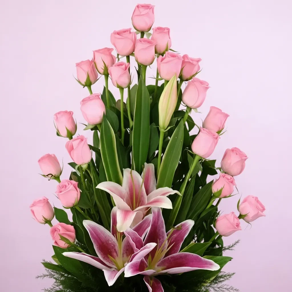 Rose Lilies Basket Combo Set