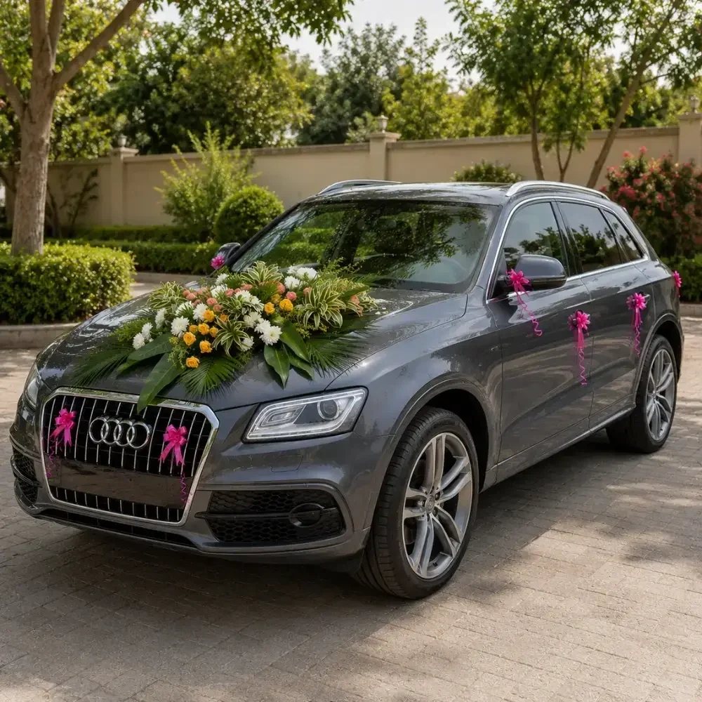 Wedding Car Decoration With Flowers Set
