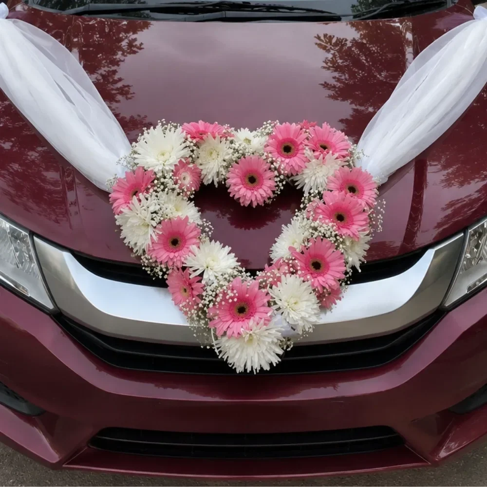 White Cloth Car Decor Set