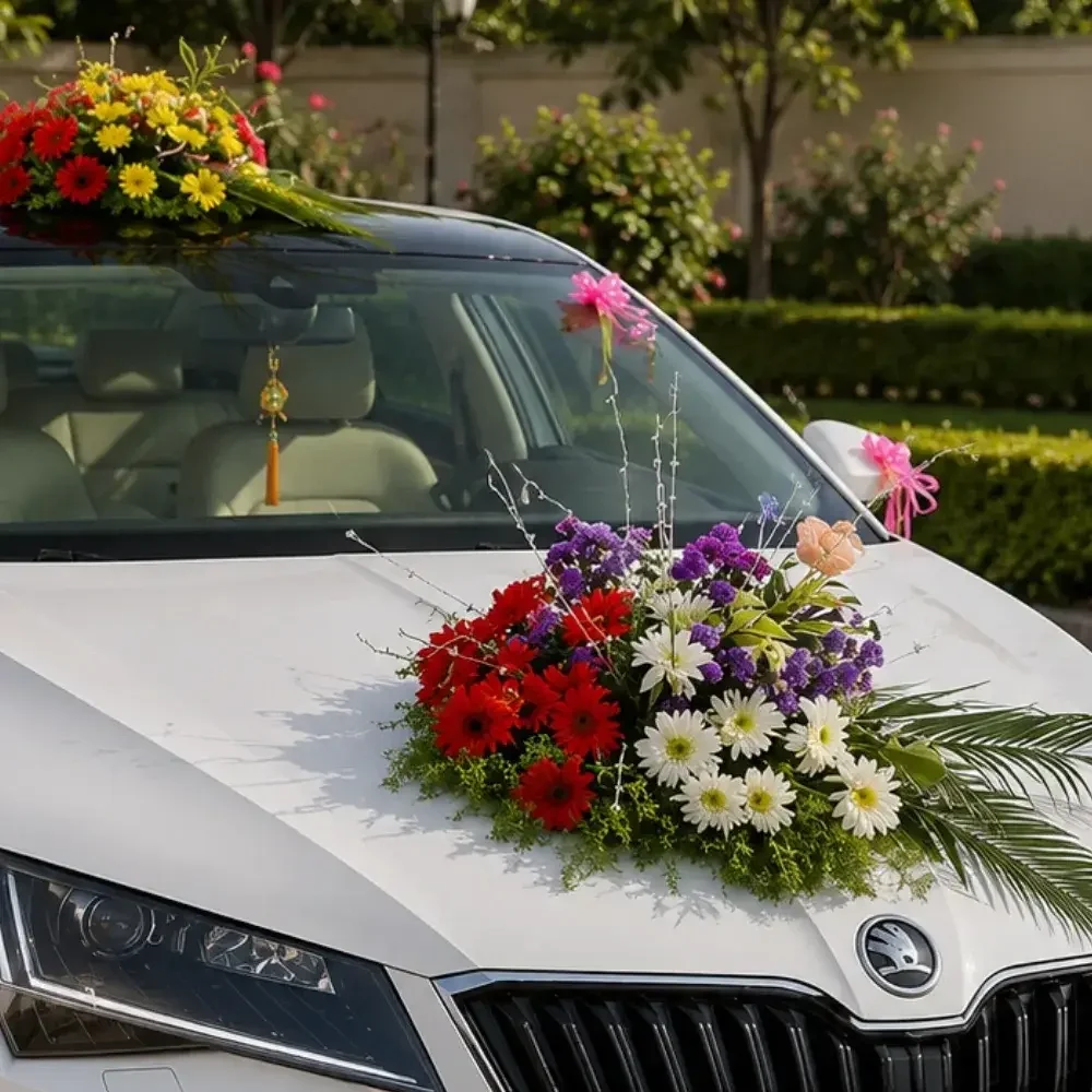 Simple Car Flower Decoration Set