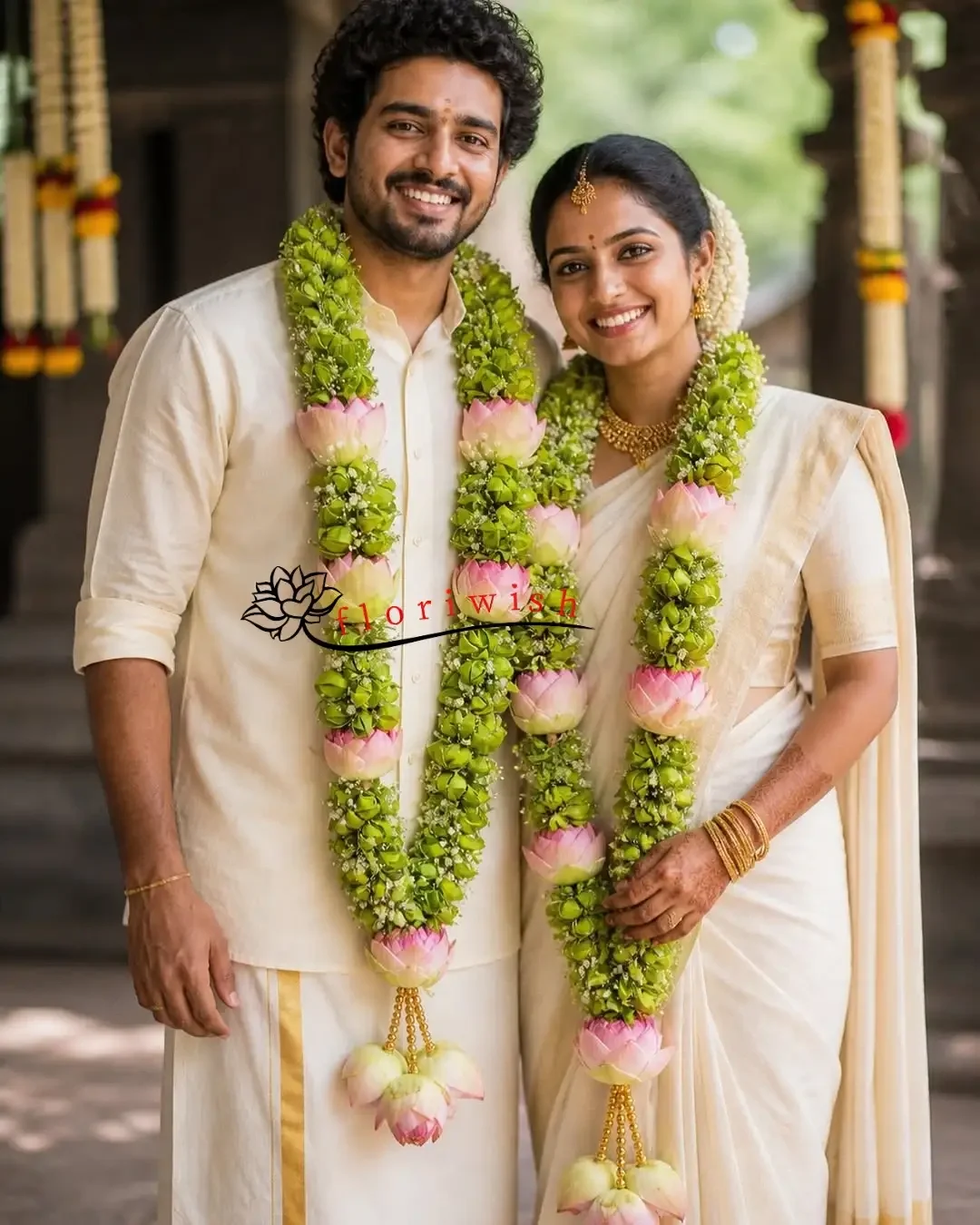Lotus Green Flower south indian varmala