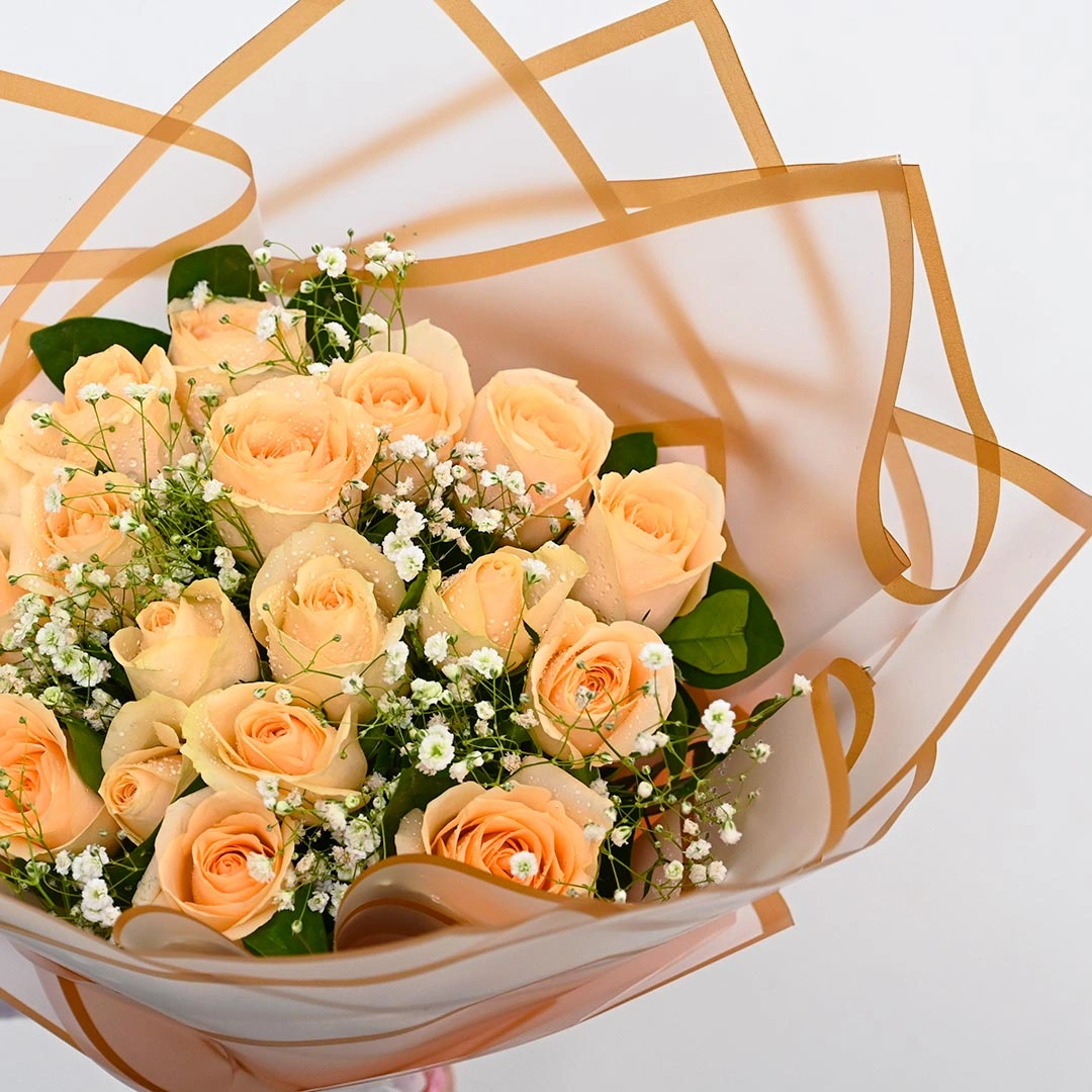 charmingpeachrosesbouquetc