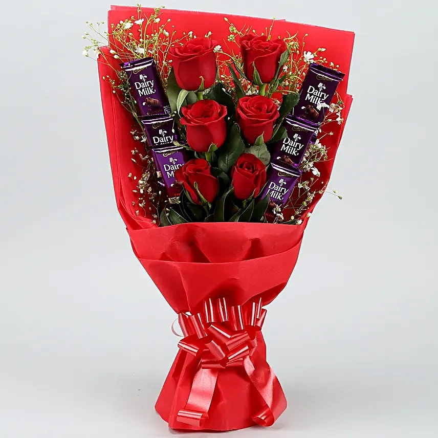 redrosesbouquetwithdairymilkchocolates2