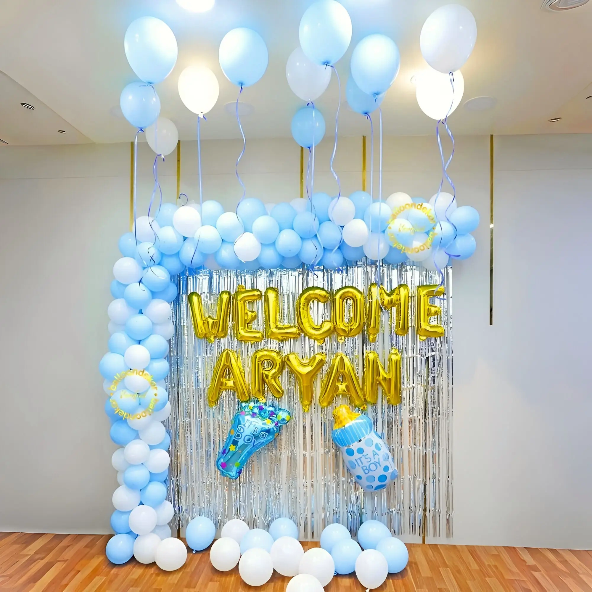 Balloon Setup for Baby Boy Decor 