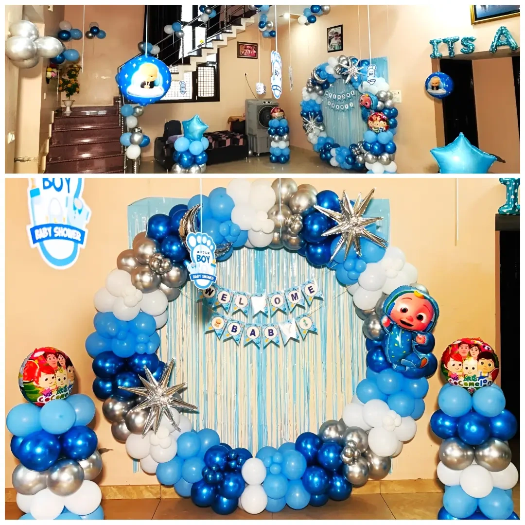 Welcome Baby Boy Hall Decoration Setup 