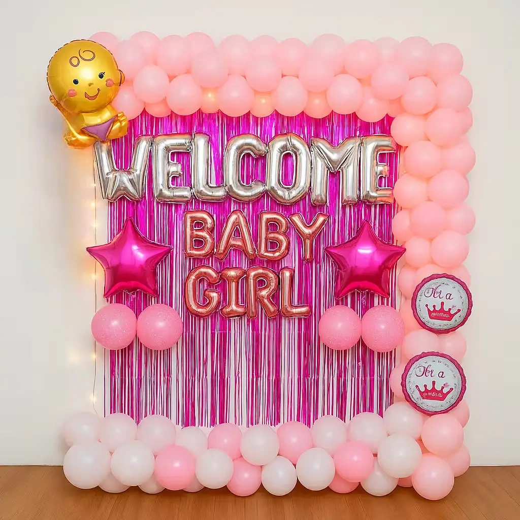 Cute Girl Theme Welcome Decor Setup