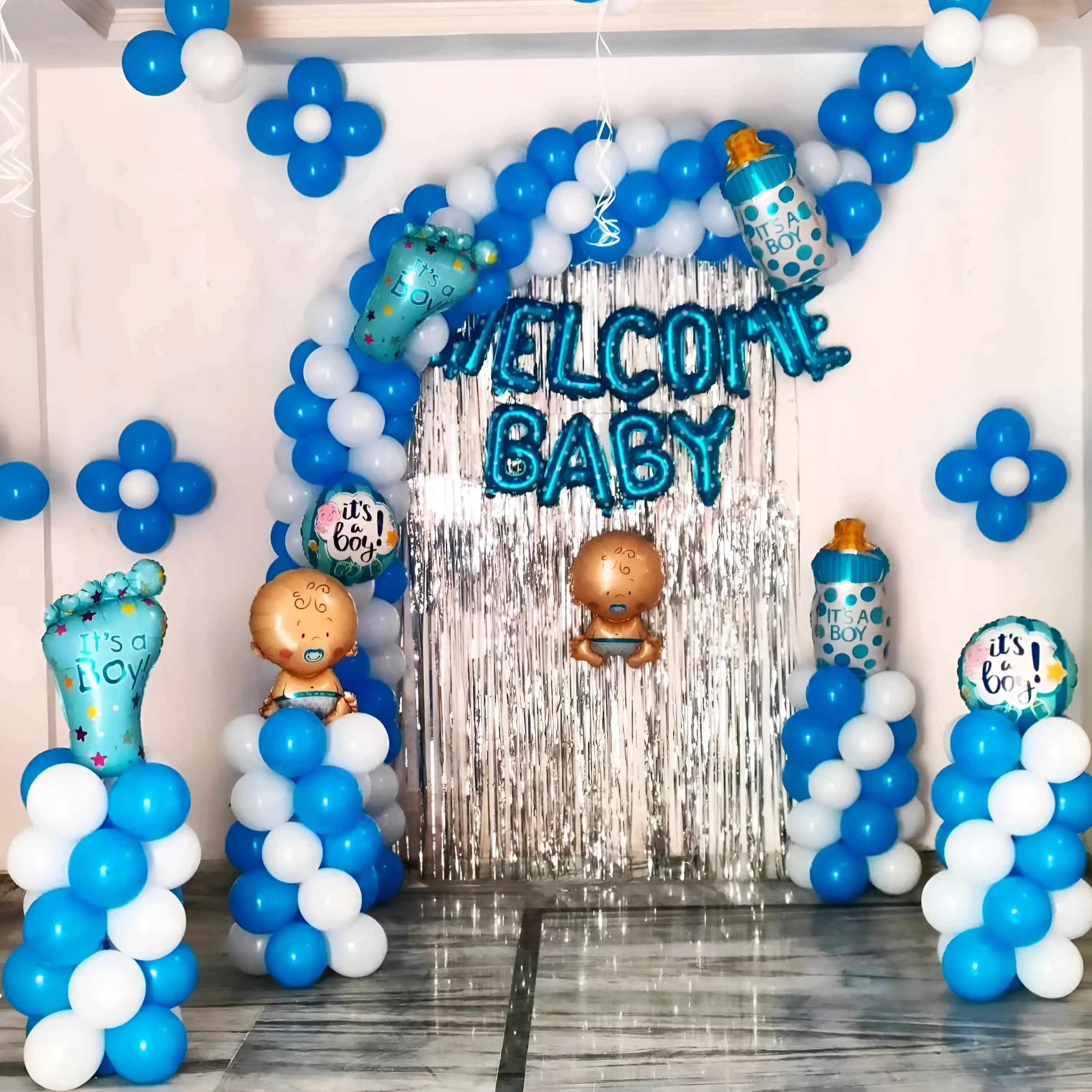 Tiny Hero Arrival Balloon Setup Decor 