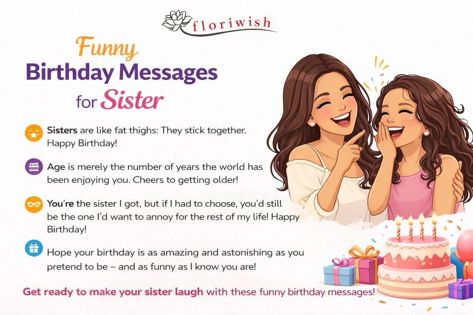 Funny birthday messages for sister