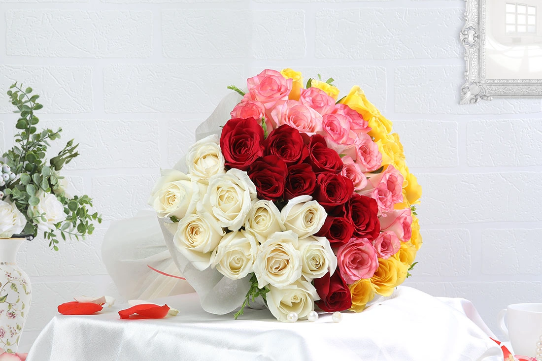 Multi colored rose Flowers  bouquet 