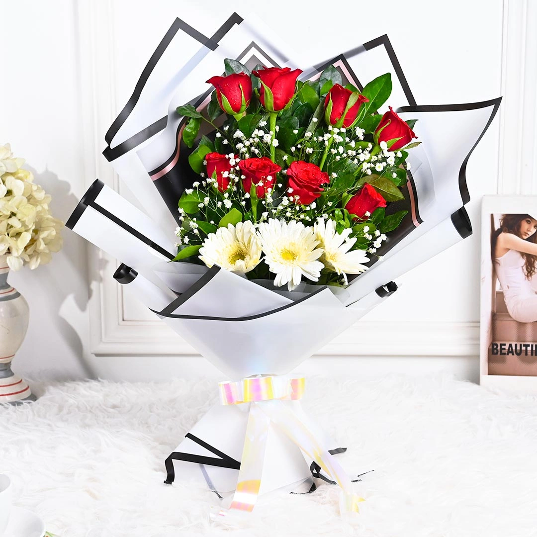princessredrosebouquetnwhitegerberasb