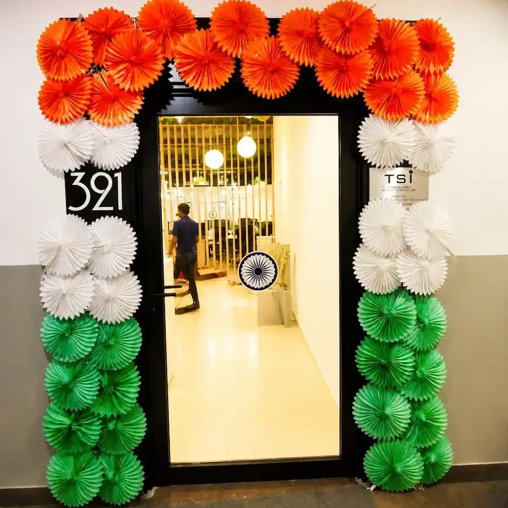 tricolorofficedecorationforindependenceday1785758933087489021