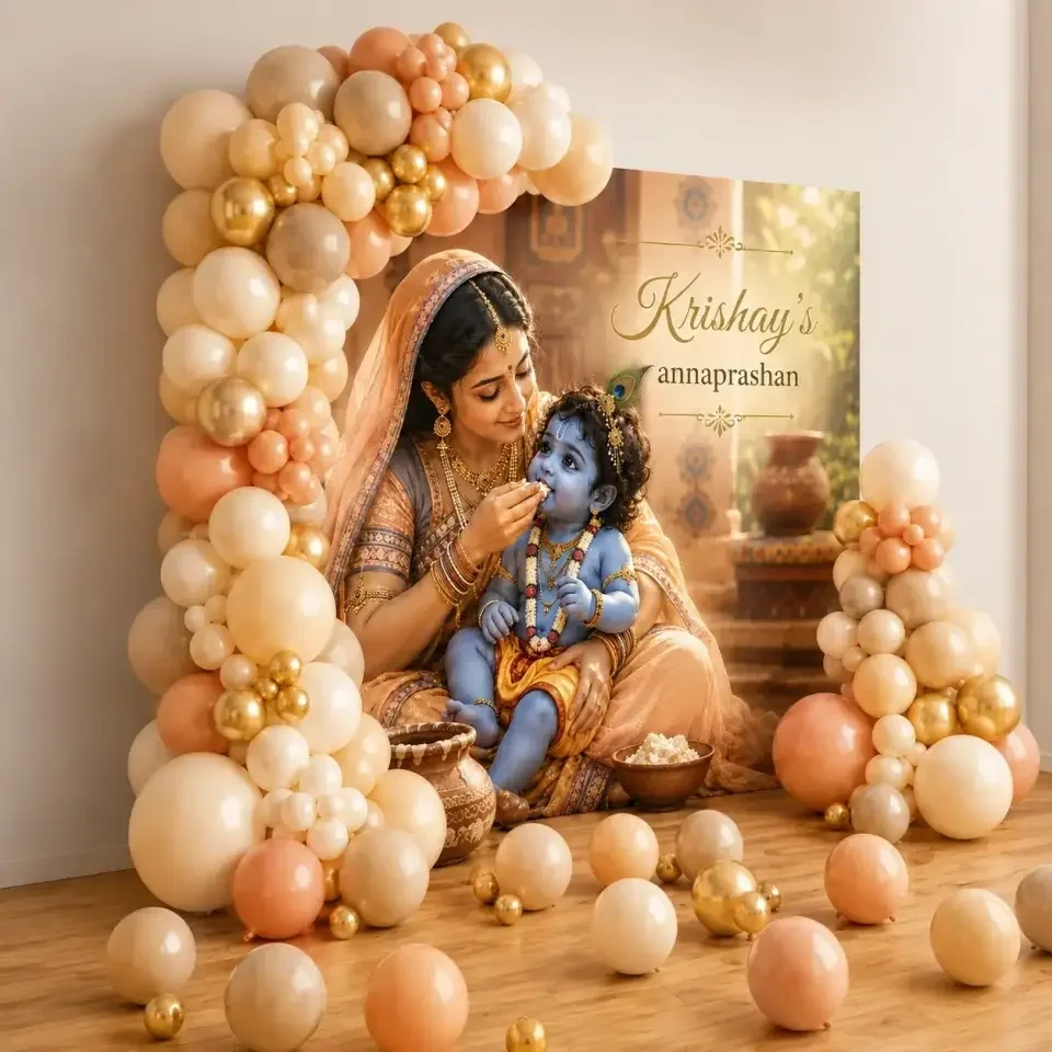 Premium Annaprashan Balloon Decoration Setup 