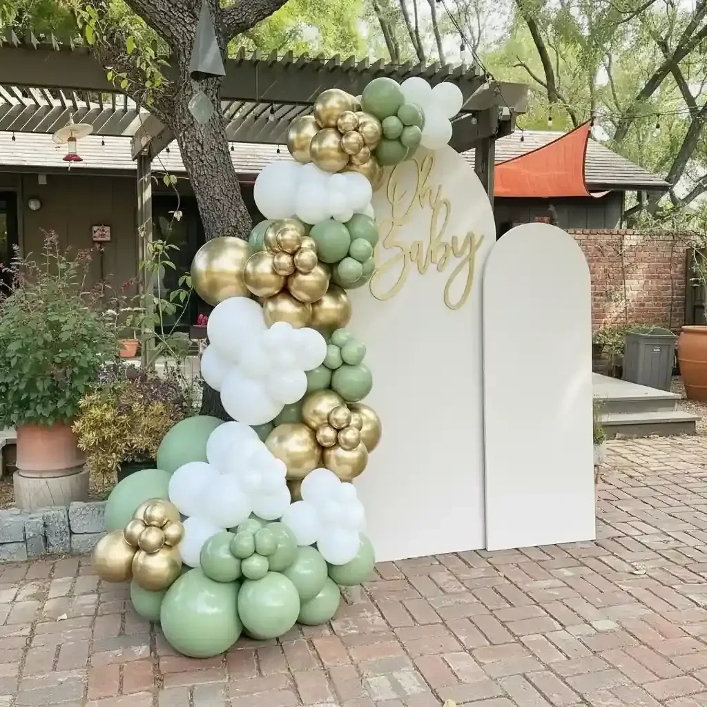 Green Gold Baby Shower Decoration Setup — view 2 of 2
