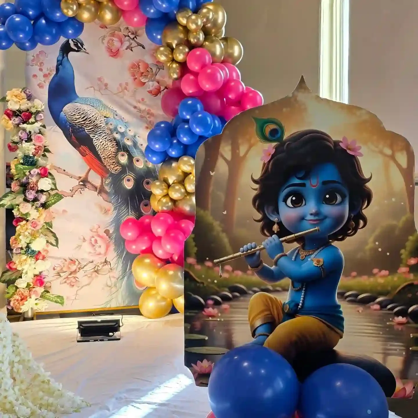Radha Krishna Theme Baby Shower Decor Setup — view 3 of 3