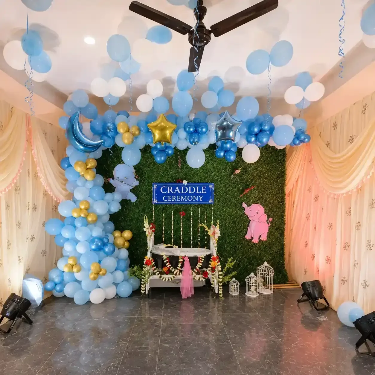 Baby Cadle Ceremony Backdrop Setup 