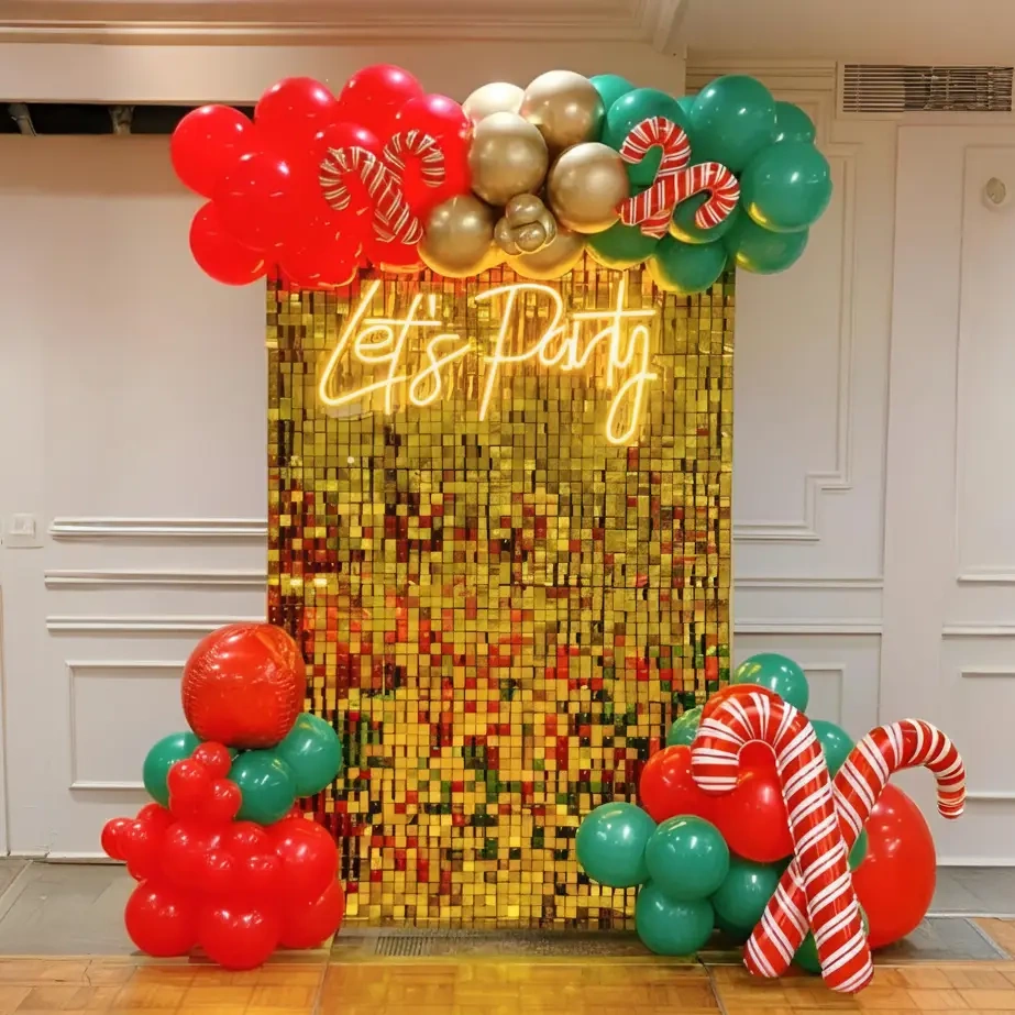 Christmas Party Sequence Backdrop Decoartion Set 