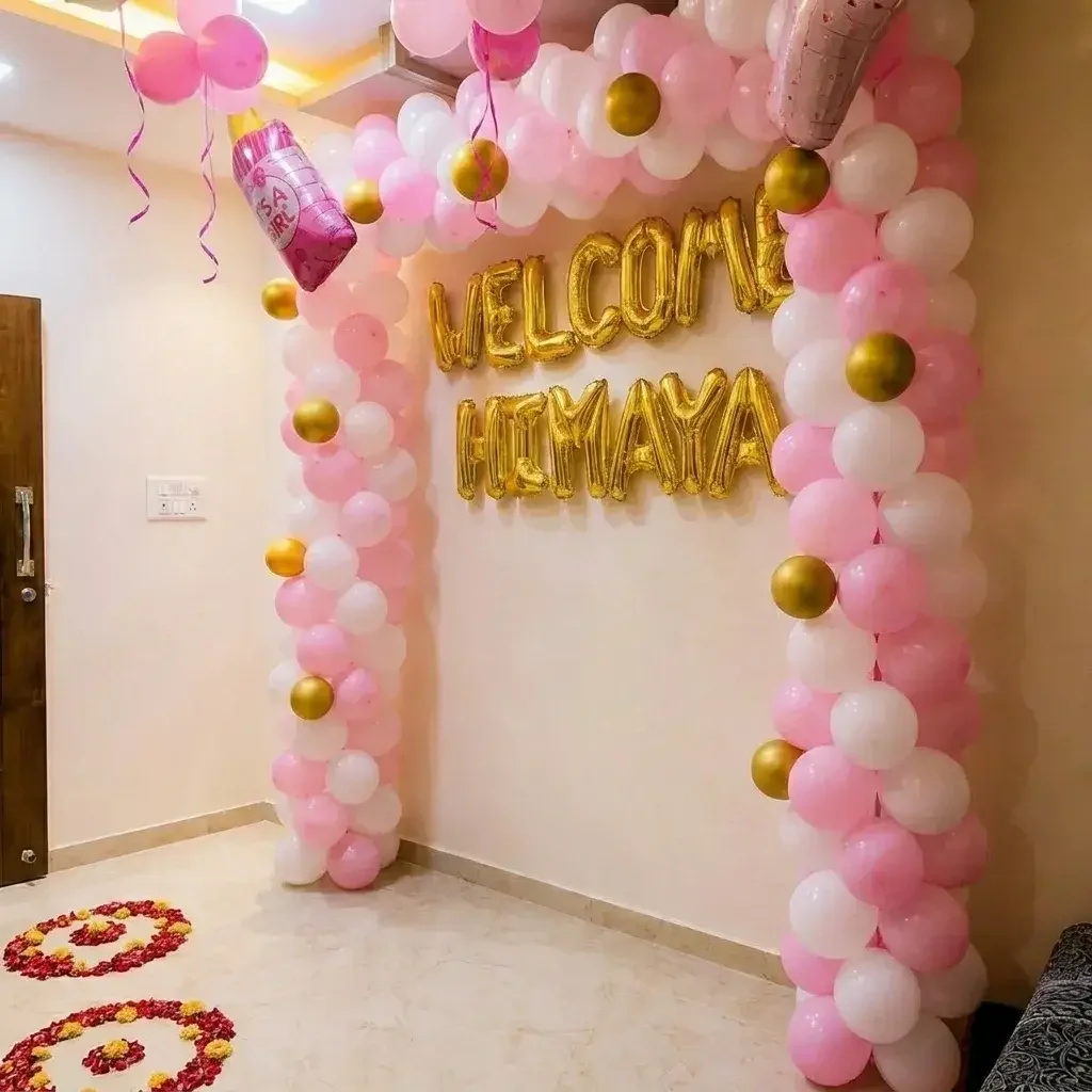 Welcome Baby Girl Decoration Setup