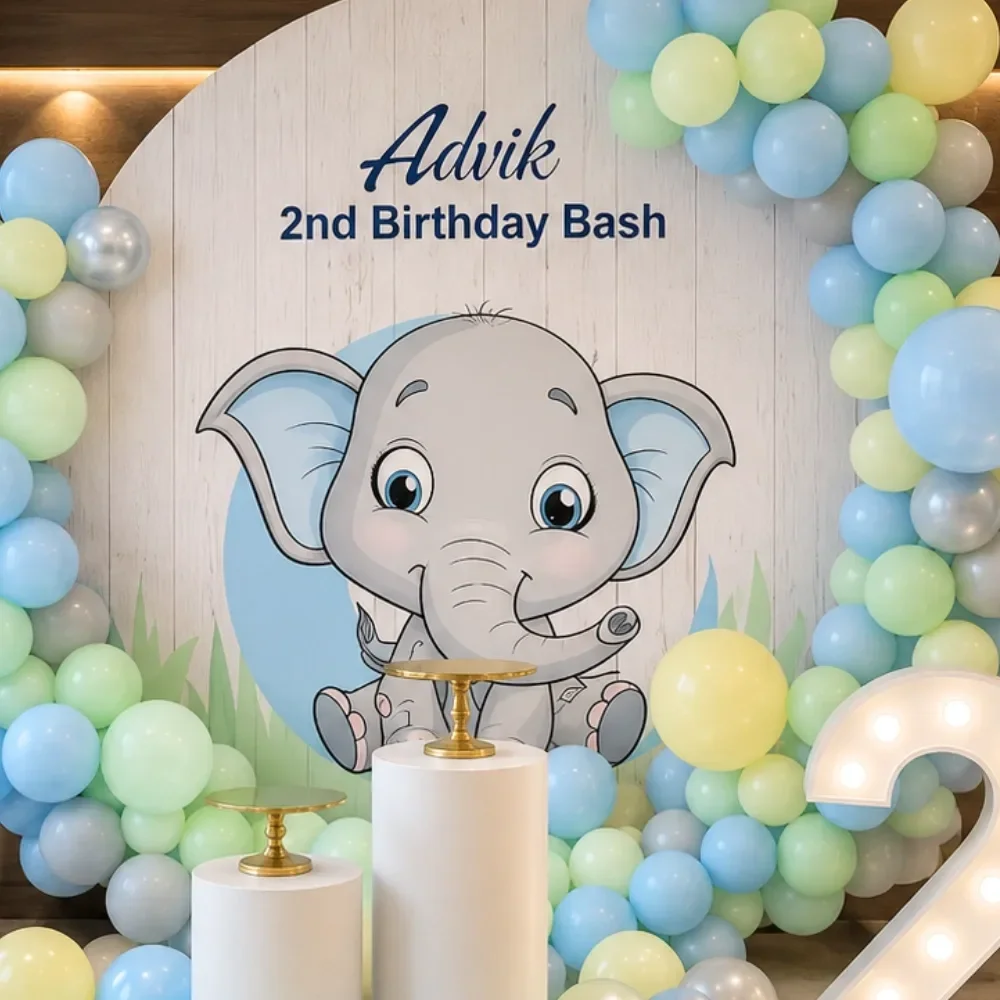 Dumbo Theme Birthday Backdrop Setup