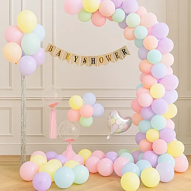 Pastel Multicoloured Baby Shower Balloon Décor Set 