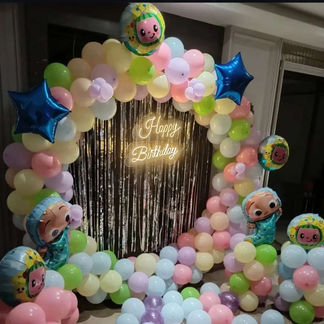 Pastel Baby Birthday Balloon Decor 