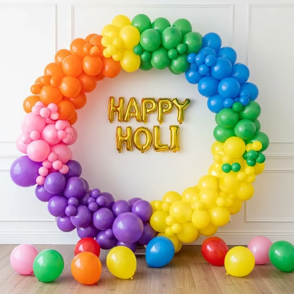 Rainbow Holi Balloon Decoration Set