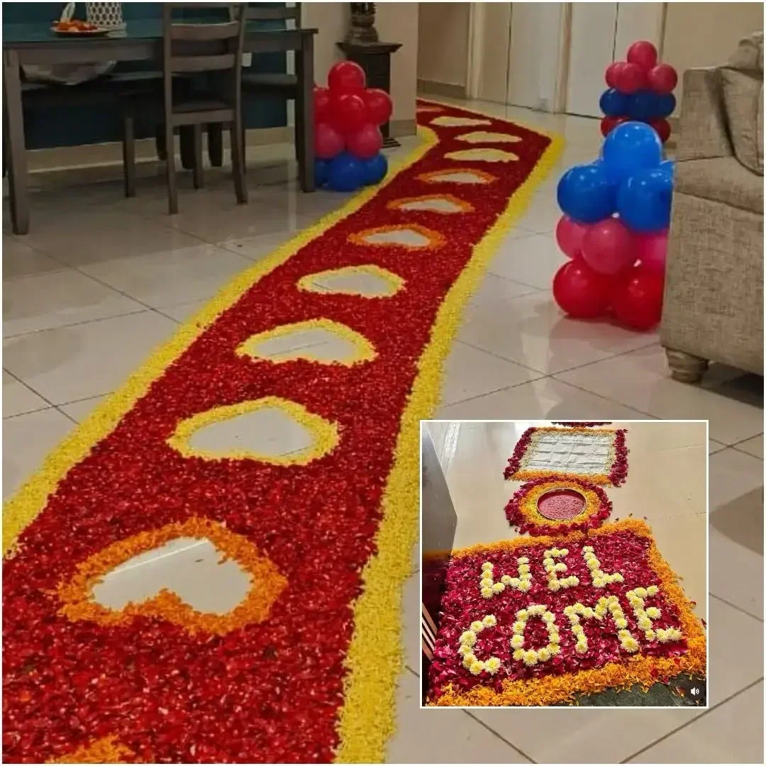 Floral Heart Welcome Pathway Decor 