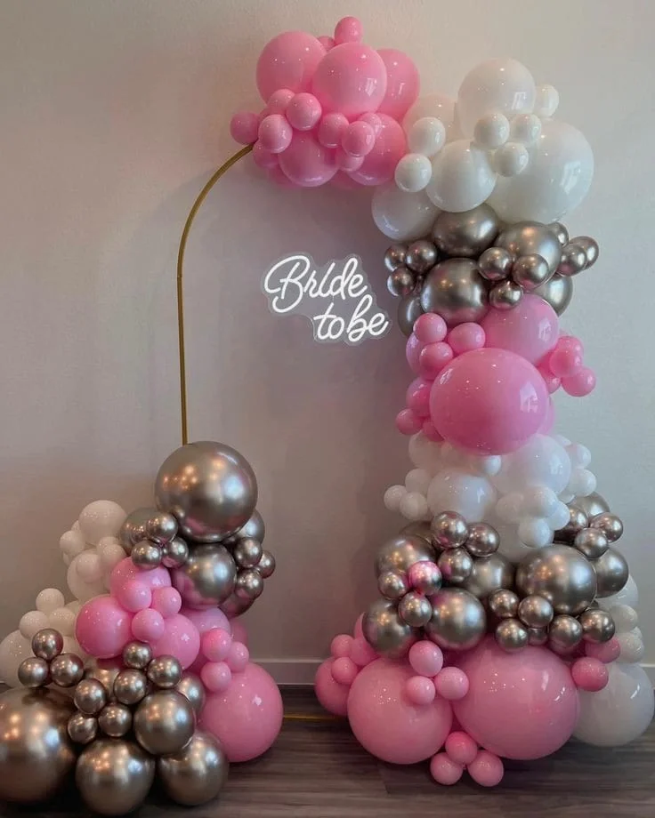 Modern Bride-To-Be Balloon Arch Setup Decor 