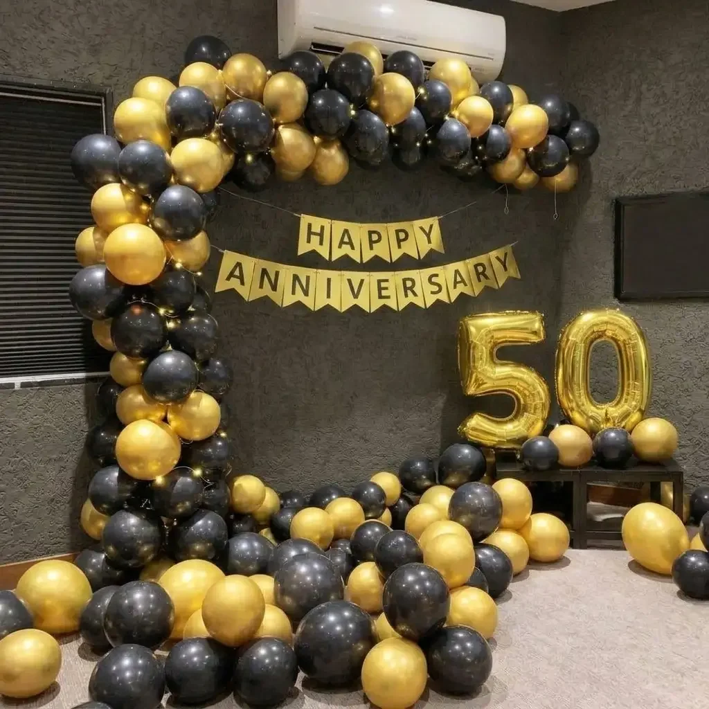 50th Anniversary Balloon Decoration Setup — view 2 of 2