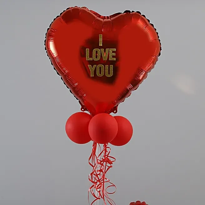 iloveyouredandgoldenballoonbouquet5