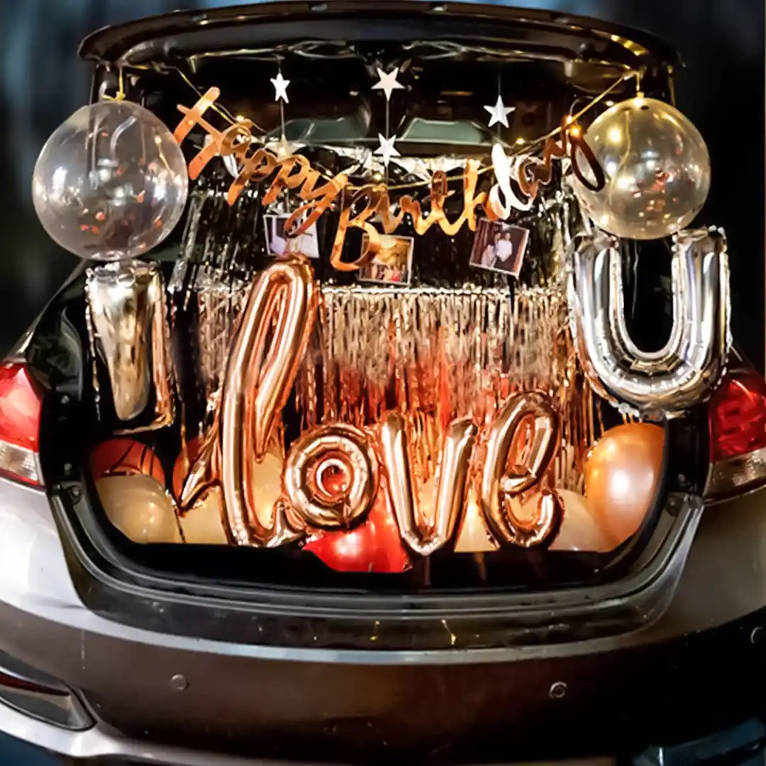 Rose Gold Car Boot Decoration Set 