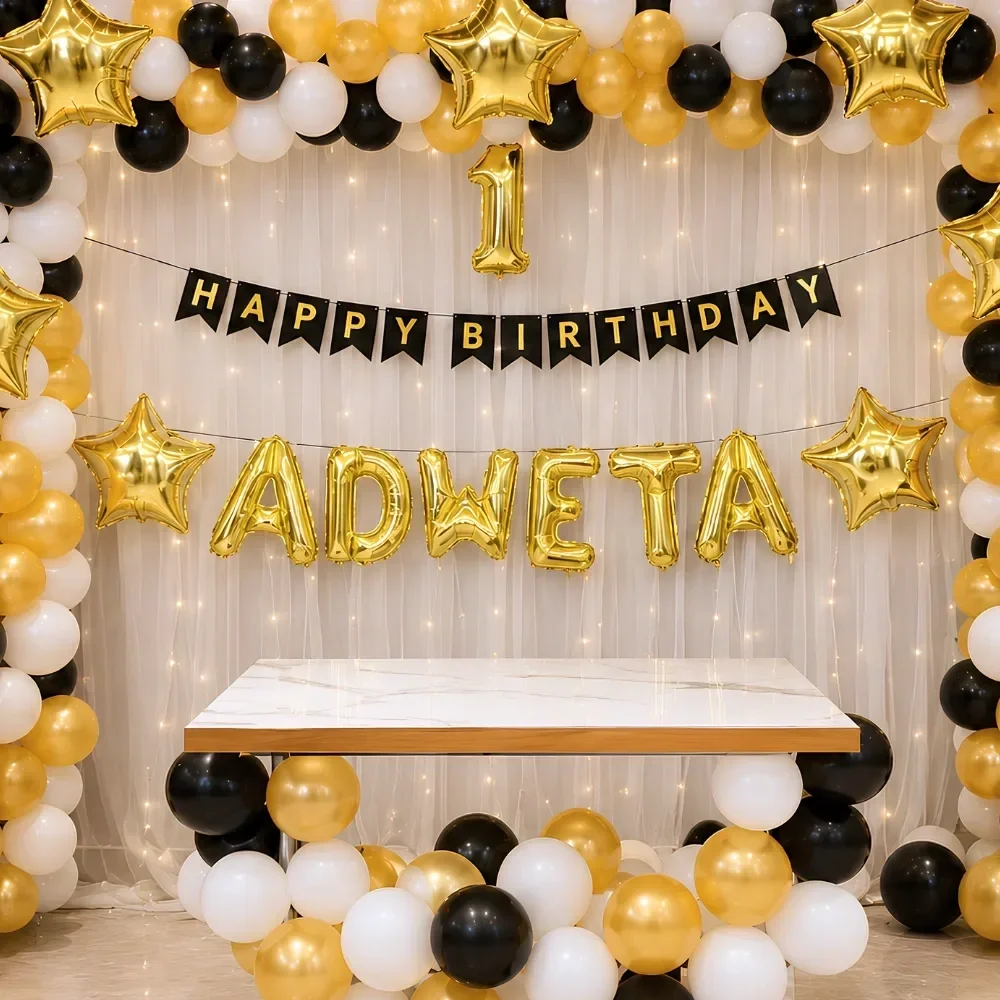 Golden Backdrop Decoration Setup