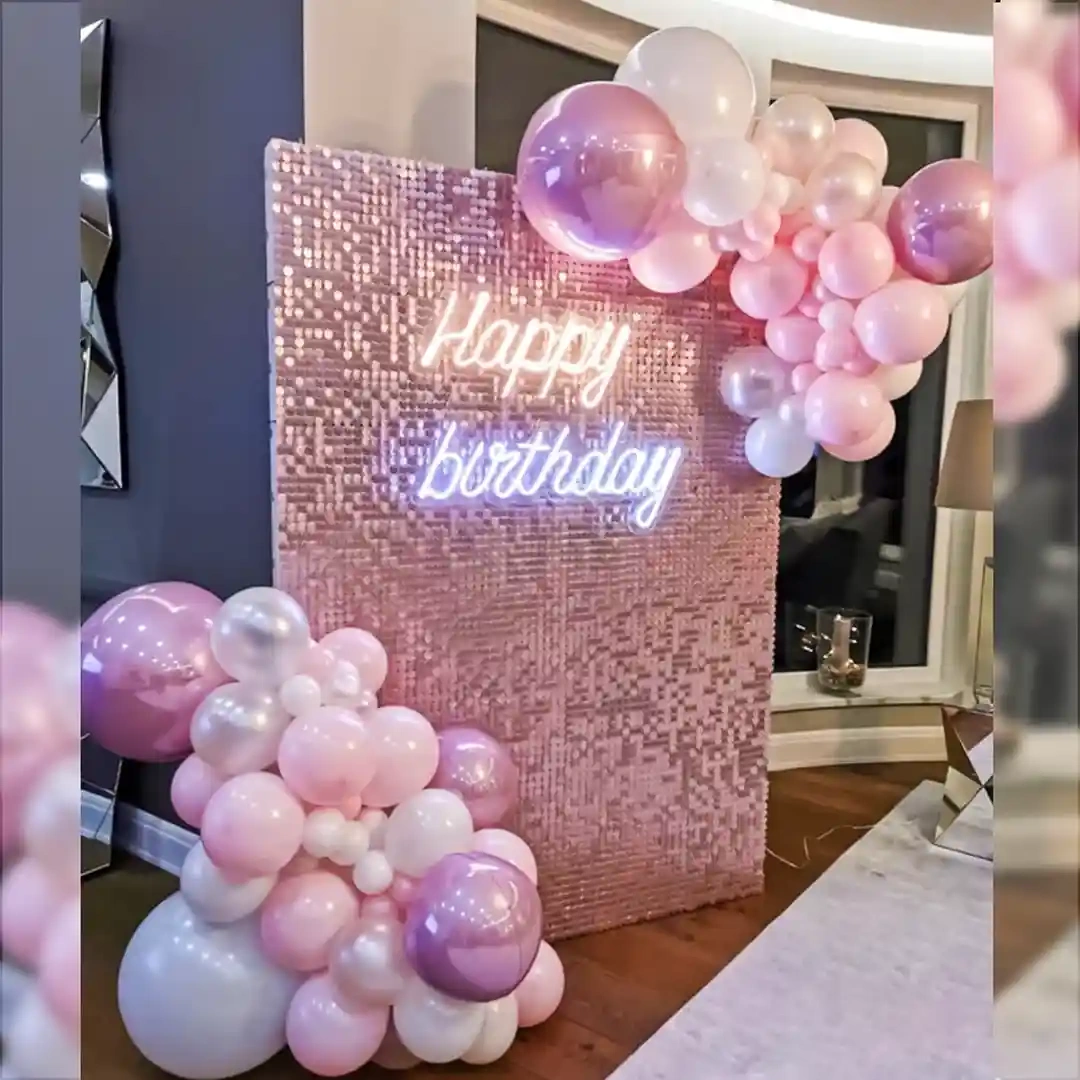 Rose Gold Sequin Shimmer Backdrop Set 
