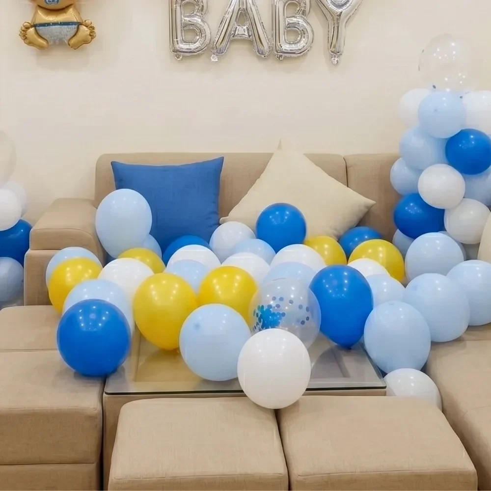 Baby Boy Homecoming Balloon Decoration Setup 