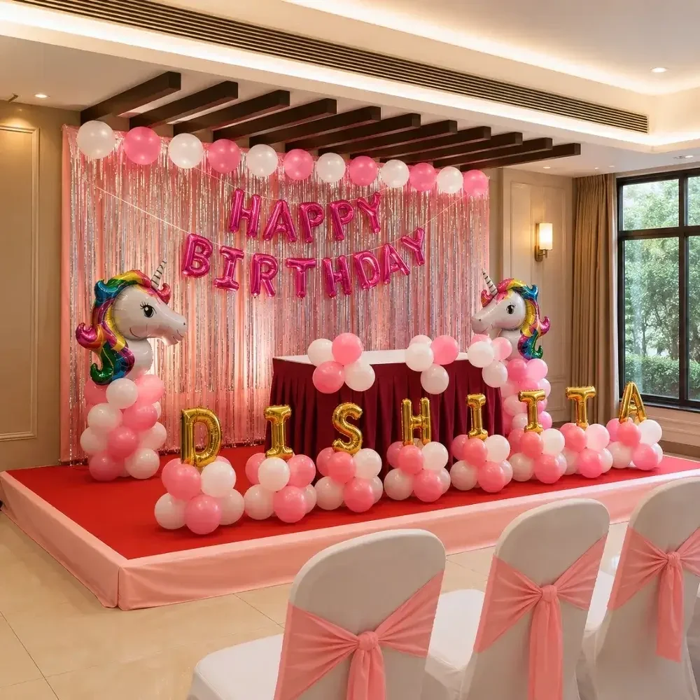 Simple Unicorn Stage Decoration Setup